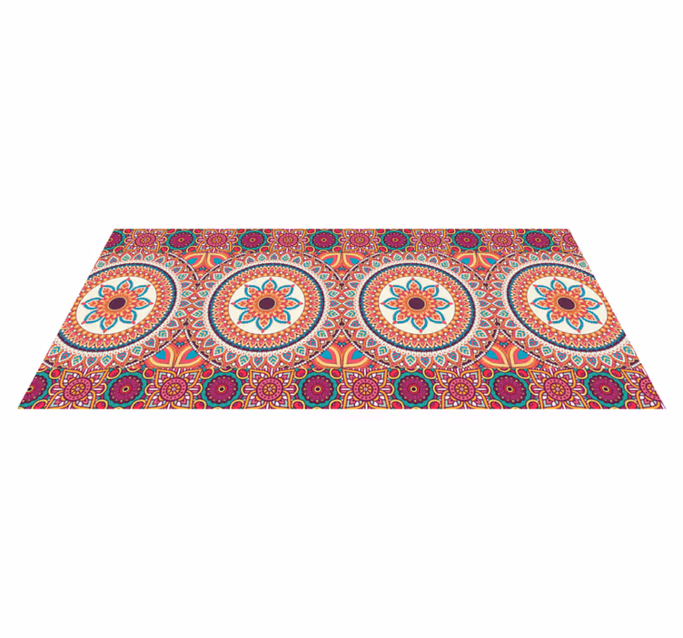 Färgglada mandala lapptäcke matta - Tenstickers