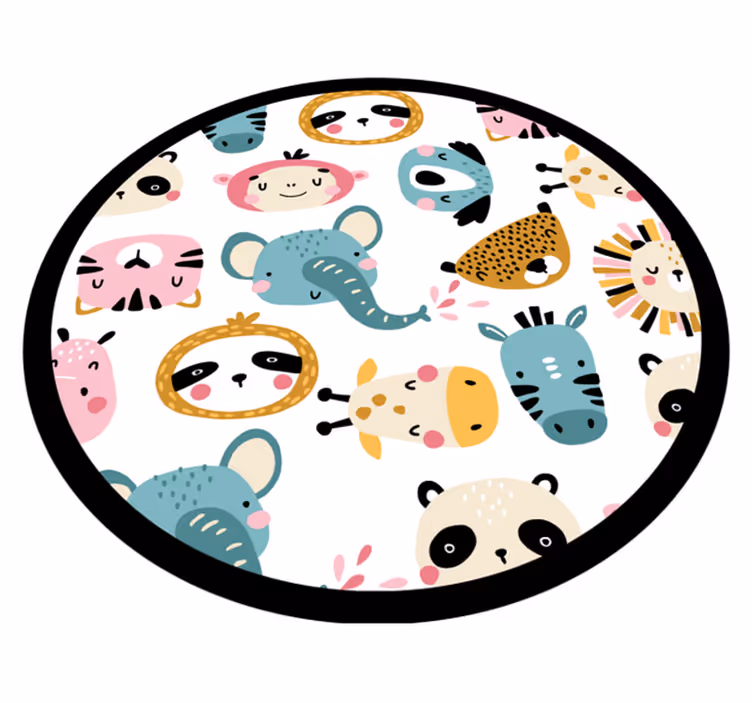 Färgglada safaridjur Vinylmatta Barn - Tenstickers
