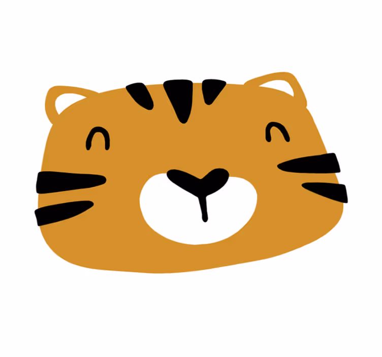 Lekfullt tigeransikte Vinylmatta daghem - Tenstickers
