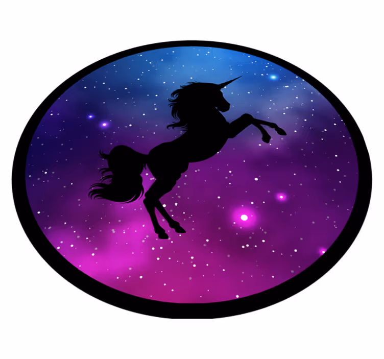 Barn rymd unicorn majestätiska barn vinyl matta - Tenstickers