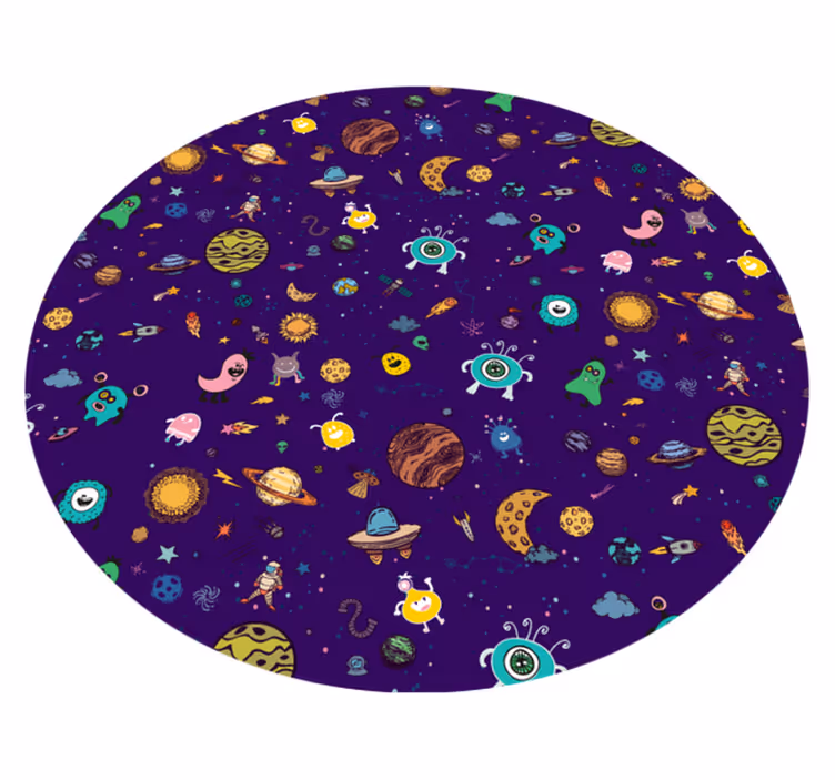 Kosmiska varelser äventyr Andra Vinylmattor - Tenstickers