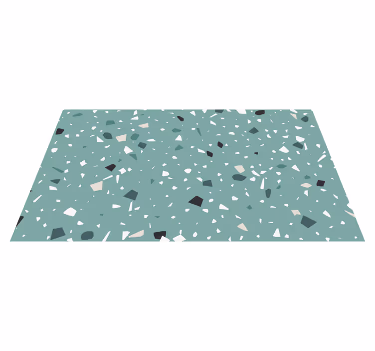 Grön terrazzo-stil Vinylmatta steneffekt - Tenstickers