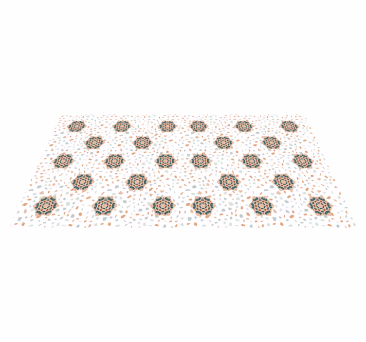 Terrazzo med blommor textur matta - Tenstickers