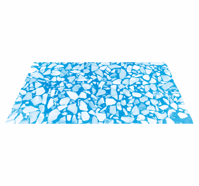 Blå vattenfärg terrazzo textur matta - Tenstickers