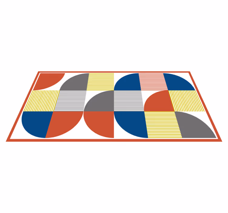 Livfulla abstrakta figurer Vinylmatta geometrisk - Tenstickers