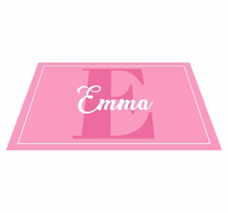 Delikat rosa flicka med namn anpassad matta - Tenstickers