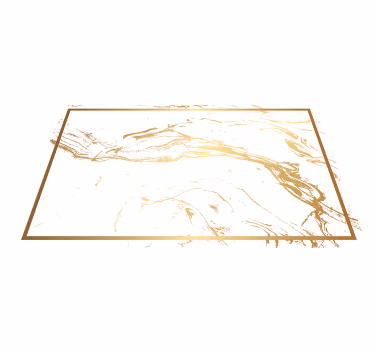 Vit och guld marmor effekt textur vinyl matta - Tenstickers