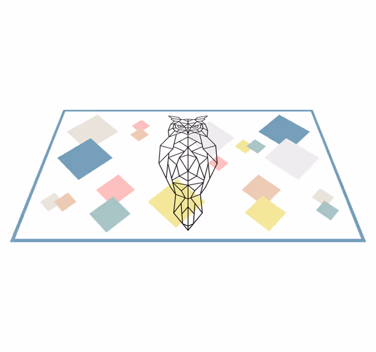 Origami uggla form Vinylmatta modern - Tenstickers