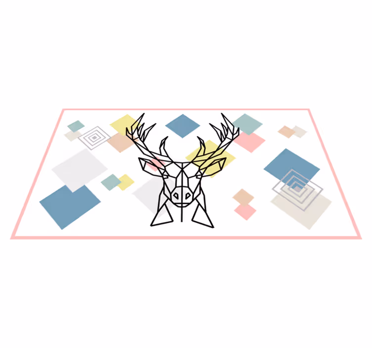Origami svensexa Vinylmatta geometrisk - Tenstickers