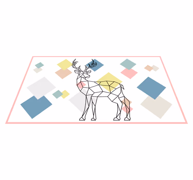 Polygonal hjort Vinylmatta djur - Tenstickers