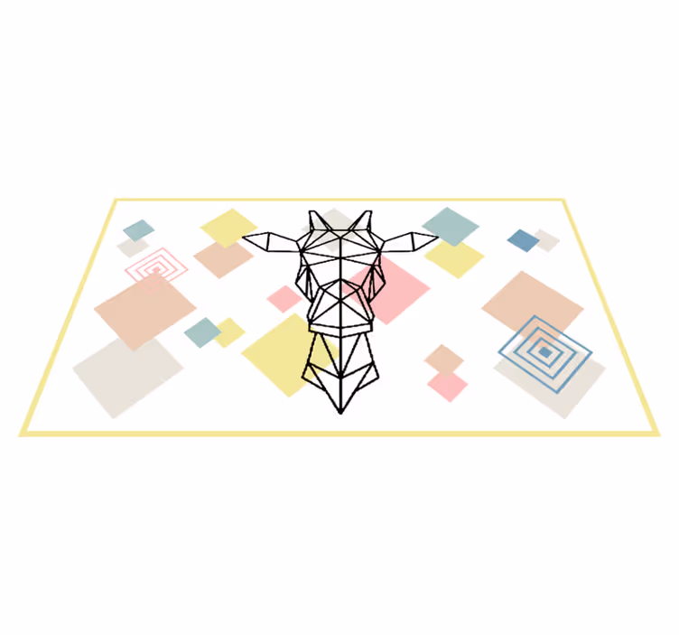 Abstrakt origami giraff Vinylmatta Ungdom - Tenstickers