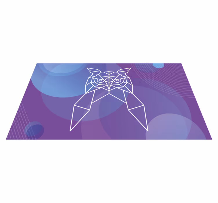 Geometrisk ugglakonst Vinylmatta djur - Tenstickers