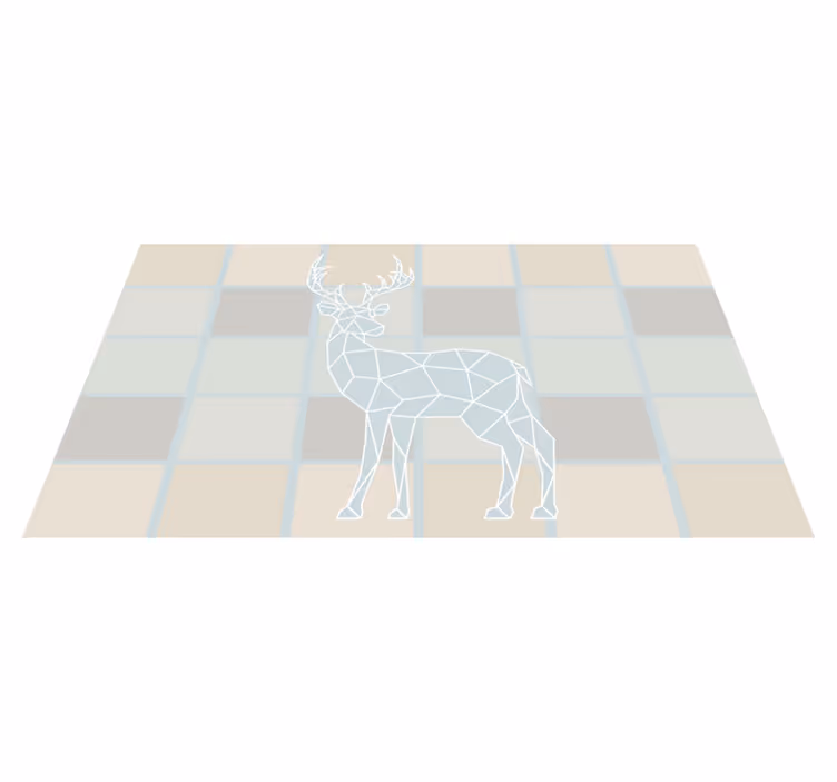 Geometrisk hjorttryck nordisk vinylmatta - Tenstickers