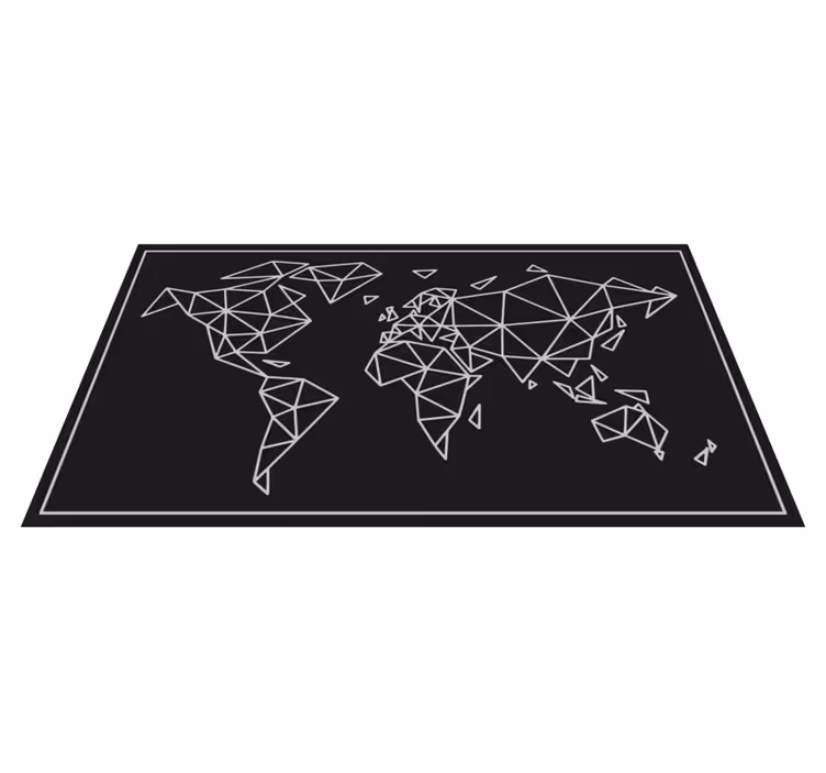 Geometrisk illustration Vinylmatta Världskarta - Tenstickers