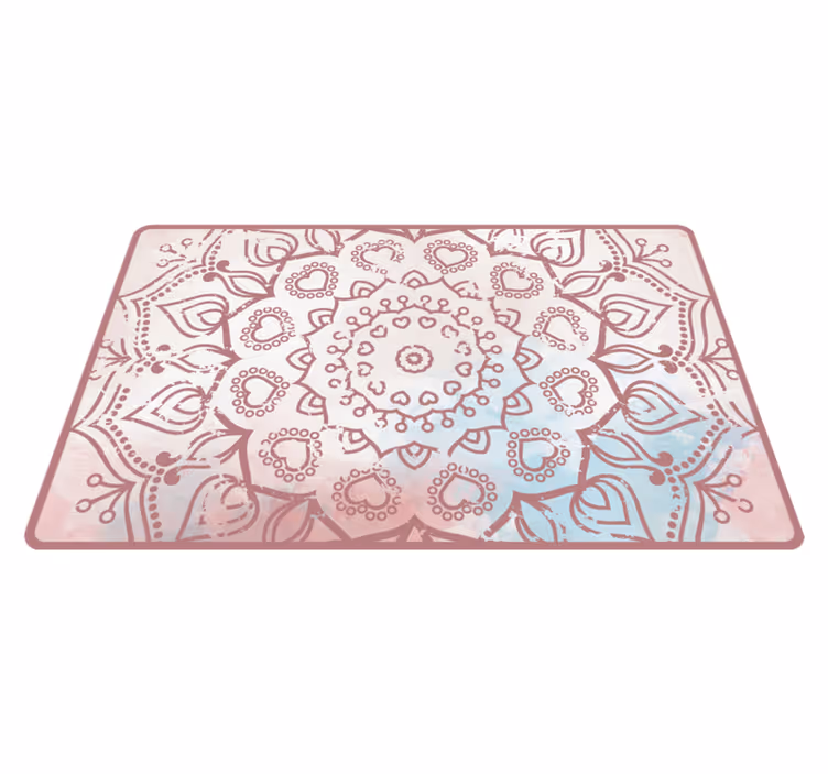 Ritad mandala pastellfärgad mandala vinylmatta - Tenstickers