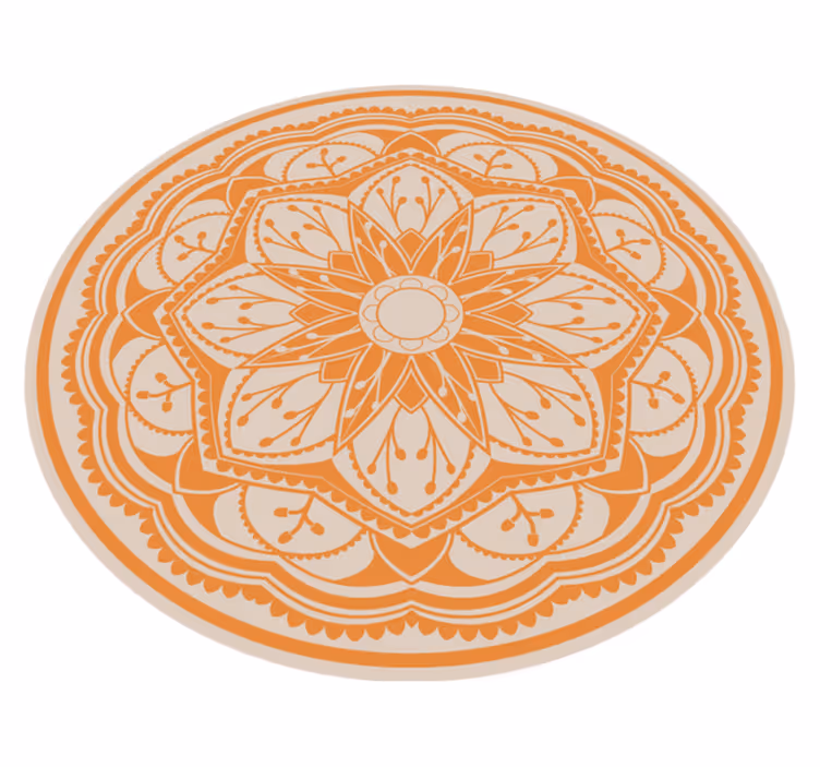 Elegant runt motiv Vinylmatta Mandala - Tenstickers