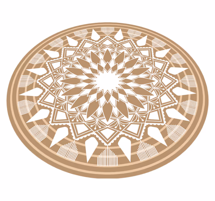 Naturlig stor mandala cirkulär mandala vinylmatta - Tenstickers