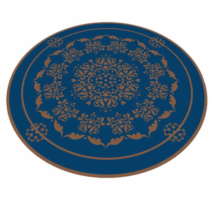 Stor gammaldags mandala vinylmatta - Tenstickers
