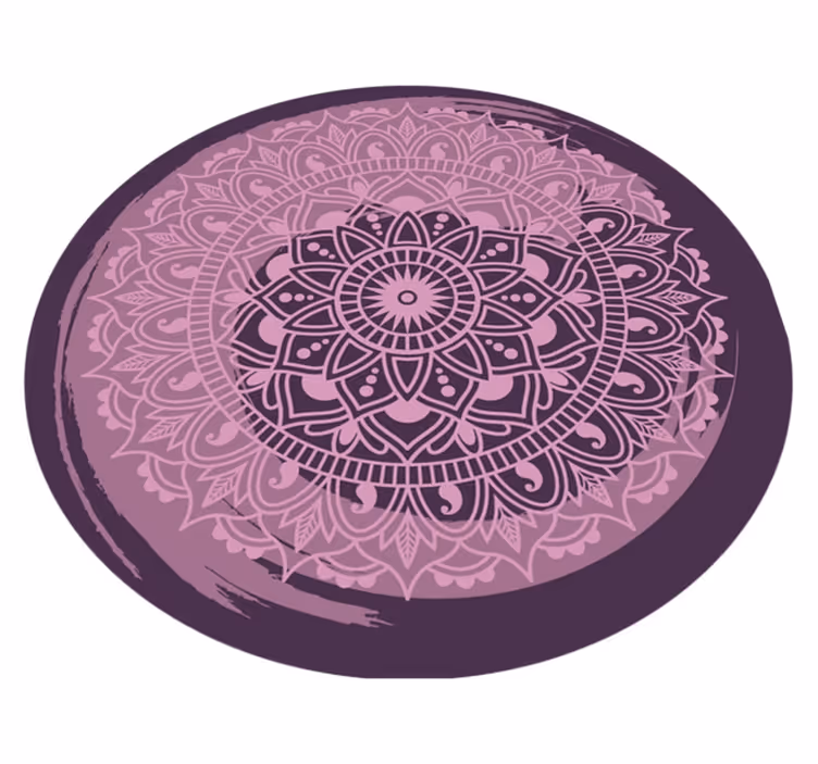 Cirkulär tvättad mandala vinylmatta - Tenstickers