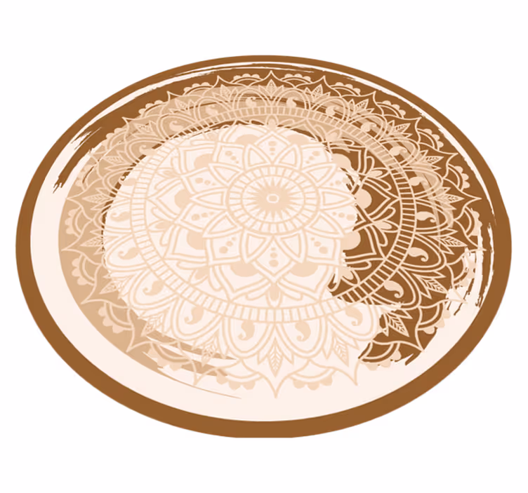 Naturlig tvättad mandala vinylmatta - Tenstickers