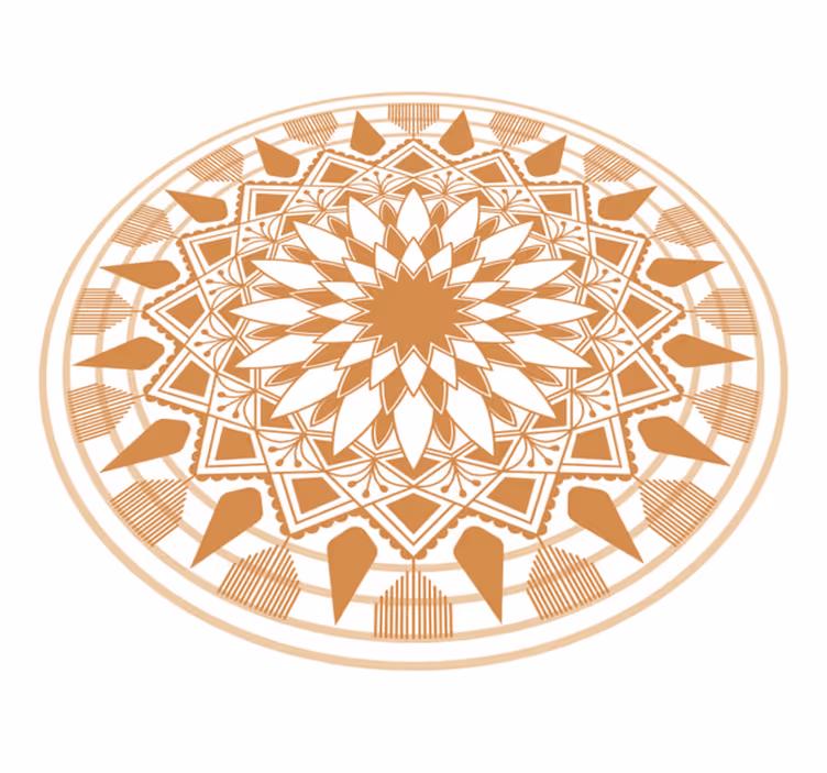 Naturliga färger stor mandala vinylmatta - Tenstickers