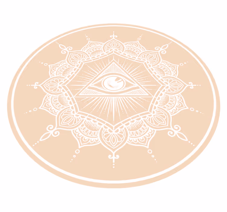Allseende beige öga Vinylmatta Mandala - Tenstickers
