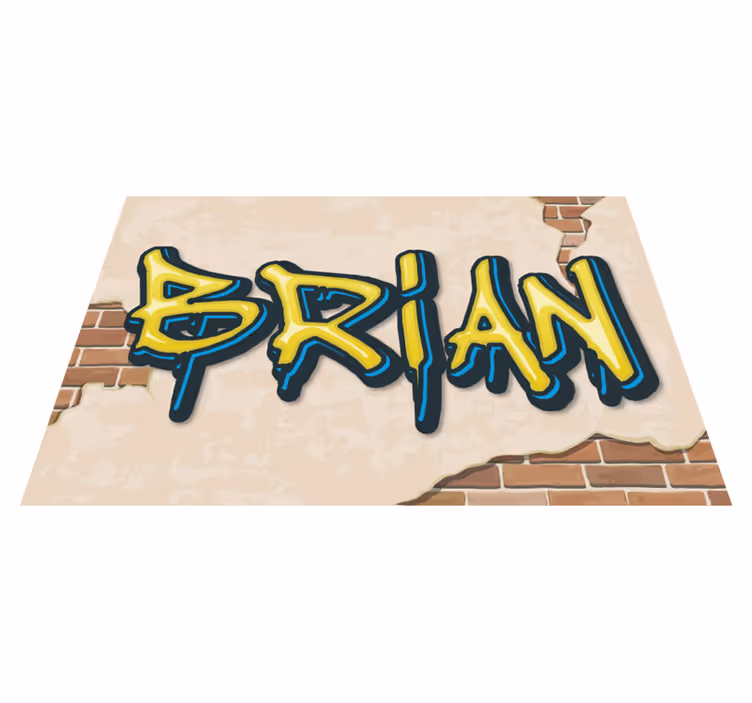 Graffiti och tegelstruktur personlig matta - Tenstickers