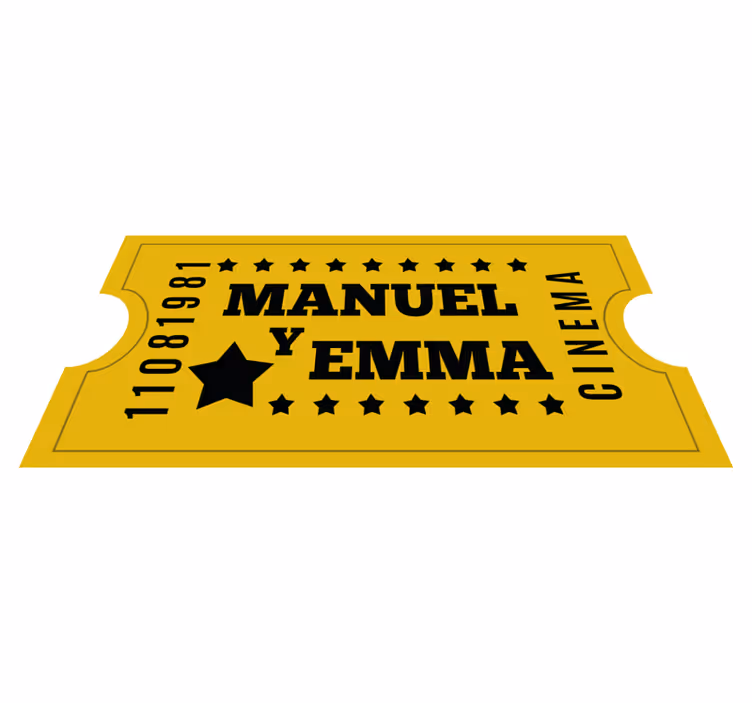 Retro biljett bio anpassad matta - Tenstickers
