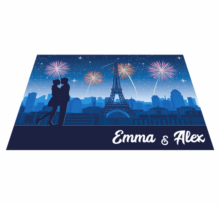 Parisisk romantik Vinylmatta namn - Tenstickers