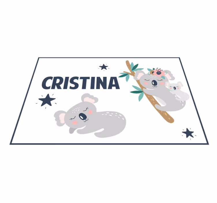 Koala familjen kul Vinylmatta namn - Tenstickers