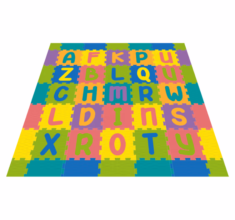 Gummiimitation med bokstäver baby lekmatta - Tenstickers