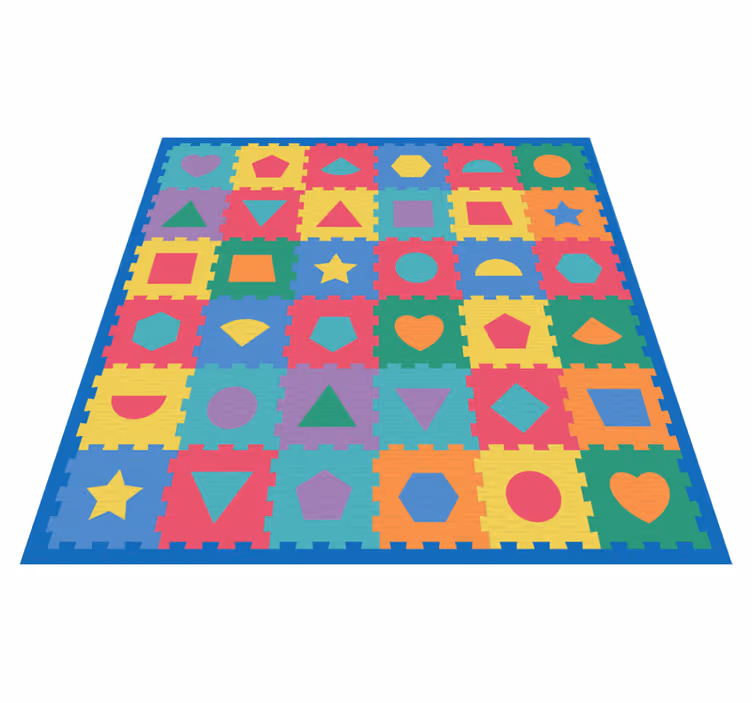 Geometrisk gummiimitation baby lekmatta - Tenstickers