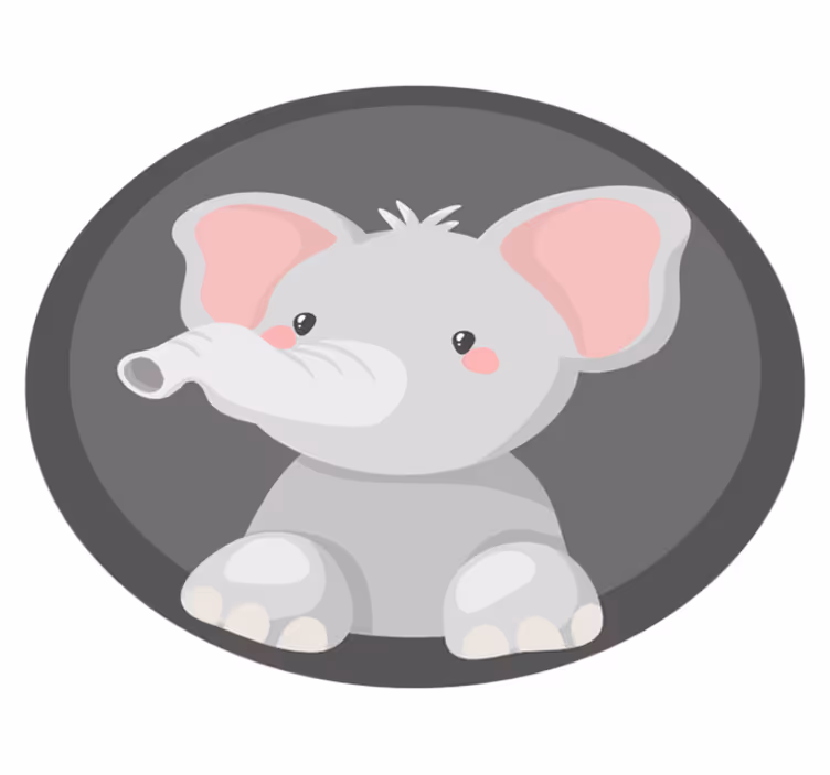 Nordisk grå elefant baby lekmatta - Tenstickers