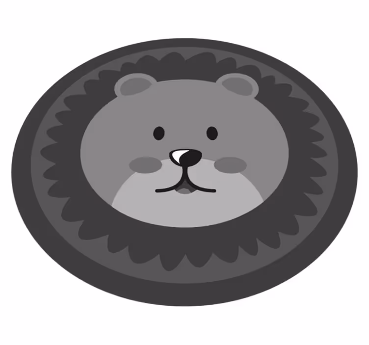 Söta lejonansikte Vinylmatta daghem - Tenstickers