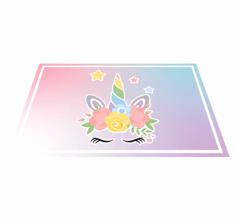 Enhörningsblommig berlock Vinylmatta Barn - Tenstickers