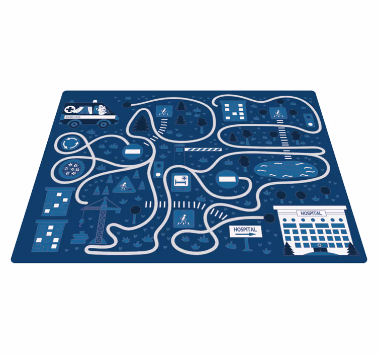 Nordisk blå väg baby lekmatta - Tenstickers