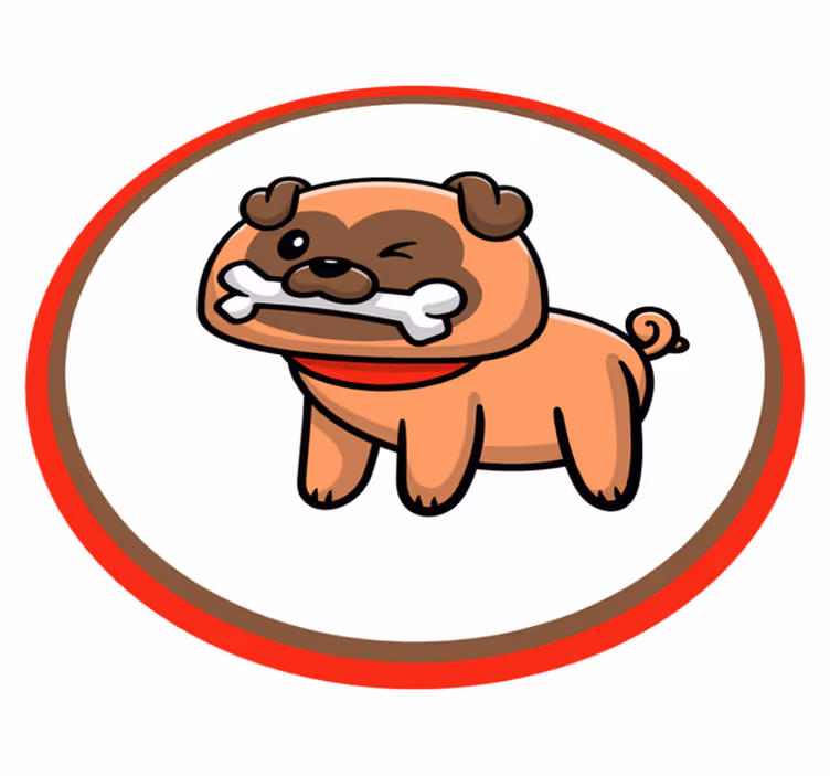 Bulldogg med ett ben Vinylmatta djur - Tenstickers