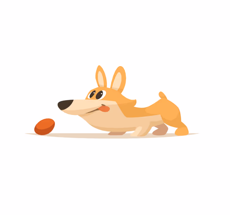 Lekfull corgijakt Andra Vinylmattor - Tenstickers