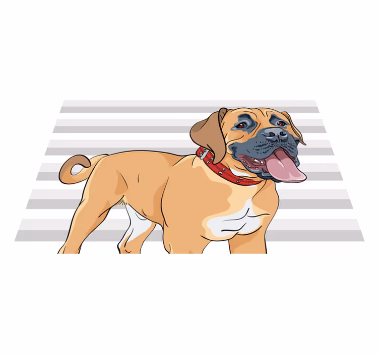 Flämtande mastiffillustration Vinylmatta djur - Tenstickers