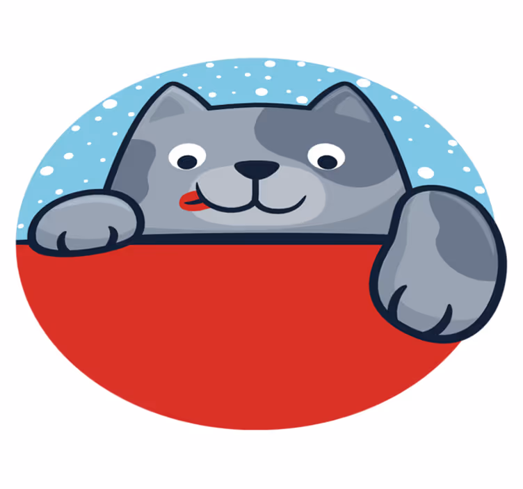 Charmig kattillustration Vinylmatta djur - Tenstickers
