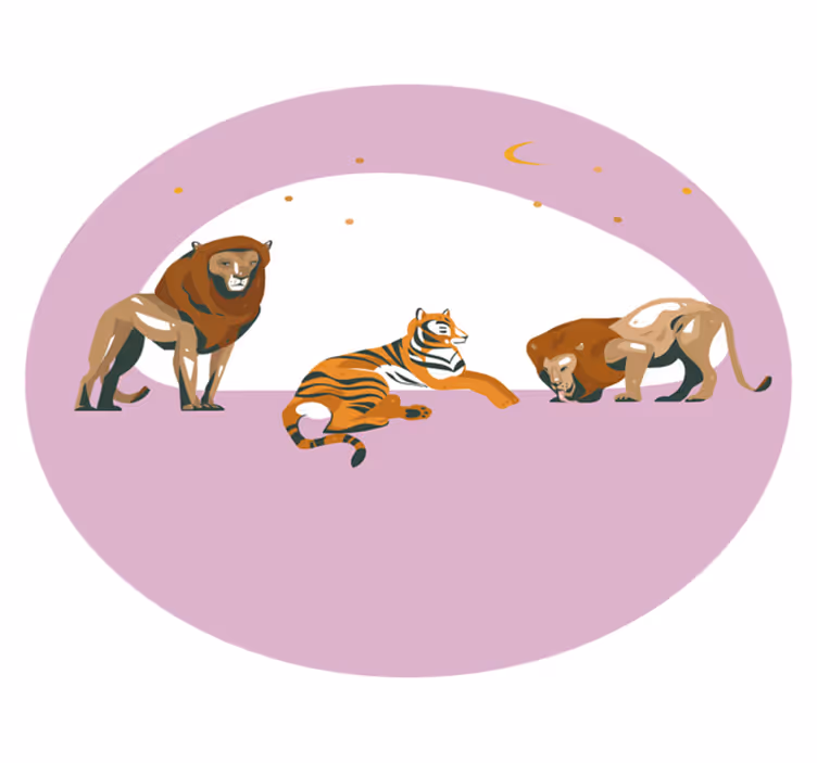 Safari vilt liv Vinylmatta djur - Tenstickers
