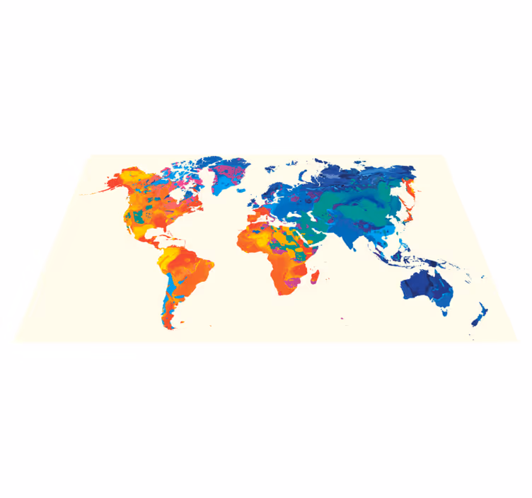 Vinylmatta världskarta levande global atlas - Tenstickers