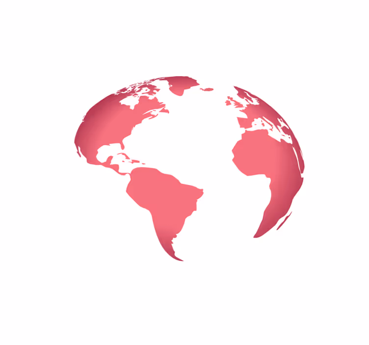Rosa jordglobkarta Vinylmatta Världskarta - Tenstickers