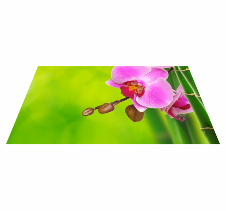 Orkidéblomningsglädje Vinylmatta blommor och växter - Tenstickers