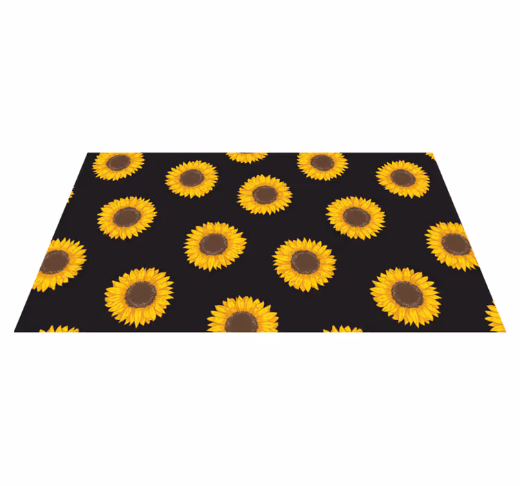 Solrosmönster Vinylmatta blommor och växter - Tenstickers