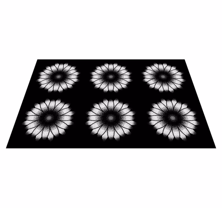 Svartvit inspiration Vinylmatta blommor och växter - Tenstickers