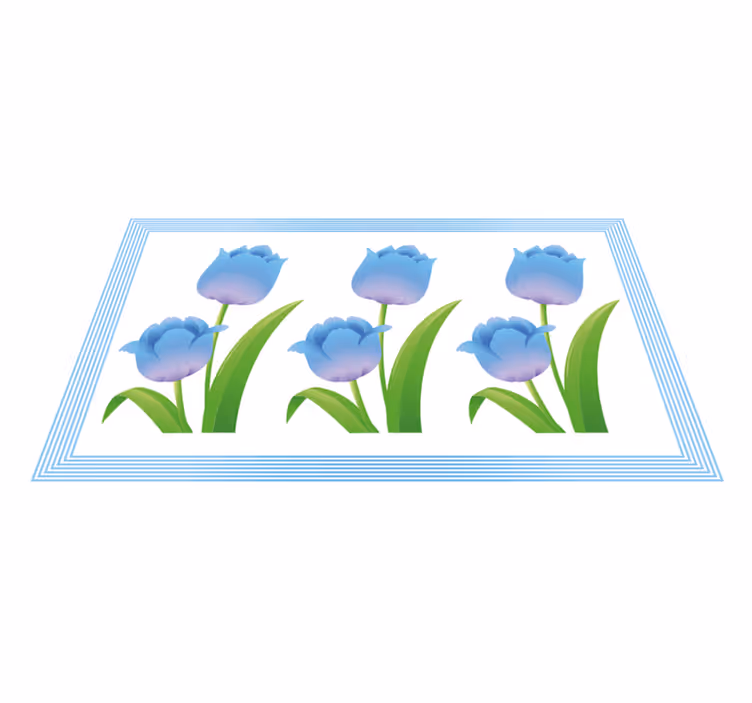 Blå tulpandisplay Vinylmatta blommor och växter - Tenstickers