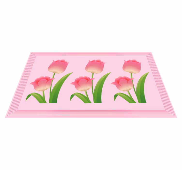 Rosa tulpandisplay Vinylmatta blommor och växter - Tenstickers