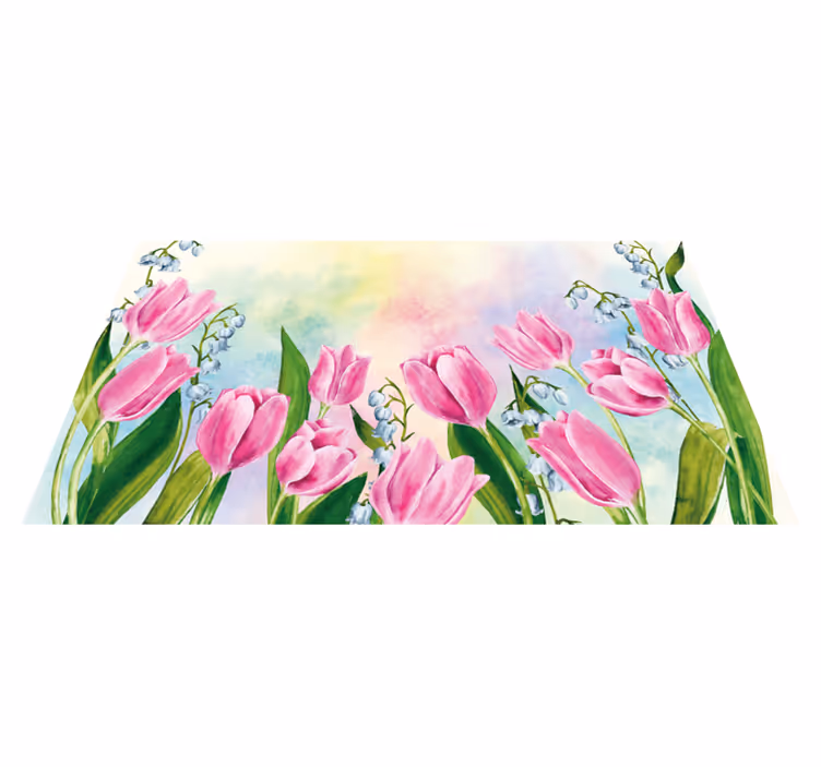 Tulpanmålning blommig matta - Tenstickers