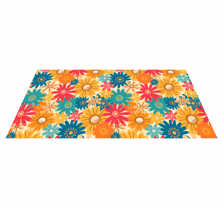 Olika blommor blandning blommamatta - Tenstickers